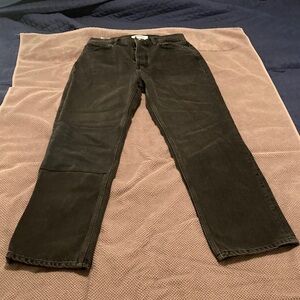 Reformation Cynthia Patch high rise Straight Black Jeans size 28